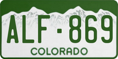 CO license plate ALF869