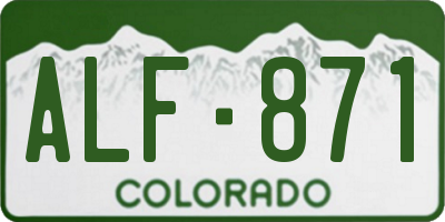 CO license plate ALF871