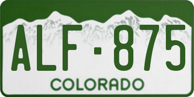 CO license plate ALF875