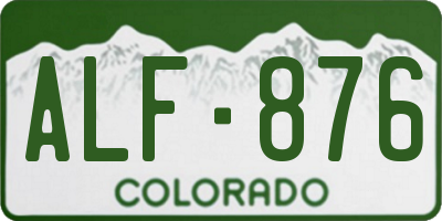 CO license plate ALF876