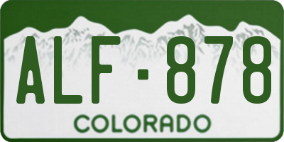 CO license plate ALF878