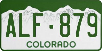 CO license plate ALF879