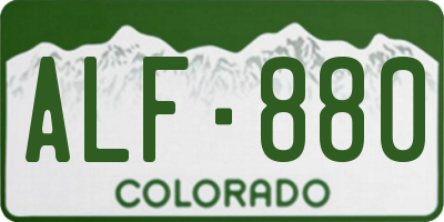 CO license plate ALF880