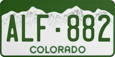 CO license plate ALF882