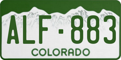 CO license plate ALF883