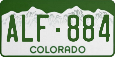 CO license plate ALF884