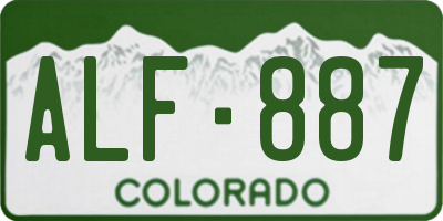 CO license plate ALF887
