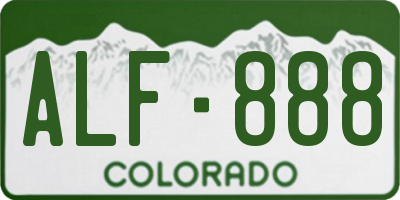 CO license plate ALF888