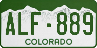 CO license plate ALF889