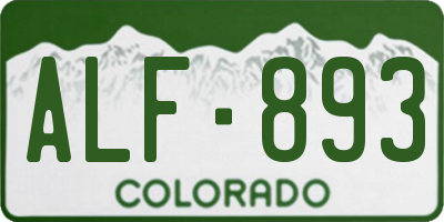 CO license plate ALF893