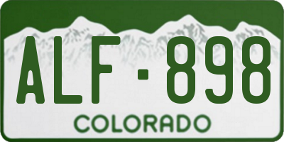 CO license plate ALF898
