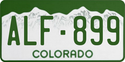 CO license plate ALF899
