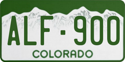 CO license plate ALF900