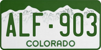 CO license plate ALF903