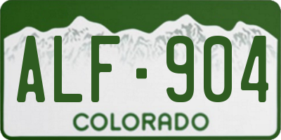 CO license plate ALF904