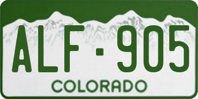 CO license plate ALF905