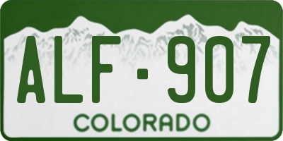 CO license plate ALF907