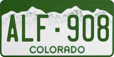 CO license plate ALF908
