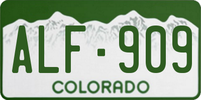 CO license plate ALF909