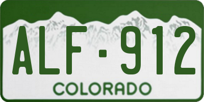 CO license plate ALF912