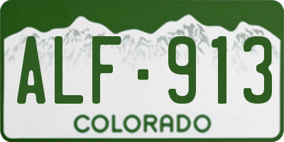 CO license plate ALF913