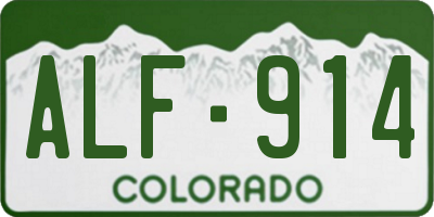 CO license plate ALF914