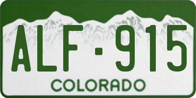 CO license plate ALF915