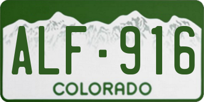 CO license plate ALF916