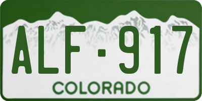 CO license plate ALF917
