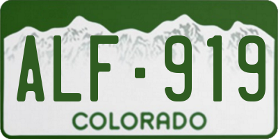 CO license plate ALF919