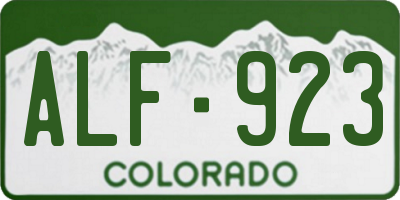 CO license plate ALF923