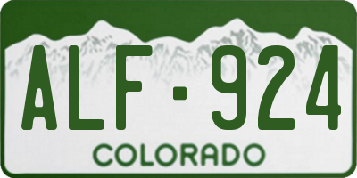 CO license plate ALF924