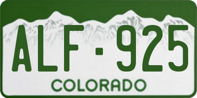 CO license plate ALF925