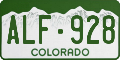 CO license plate ALF928