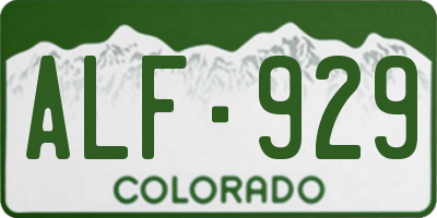 CO license plate ALF929