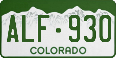 CO license plate ALF930