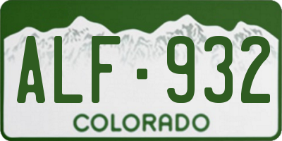 CO license plate ALF932