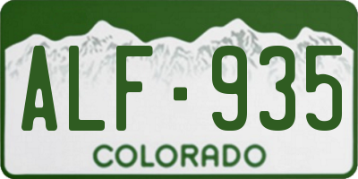 CO license plate ALF935