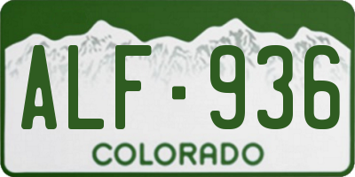 CO license plate ALF936