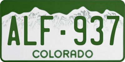 CO license plate ALF937