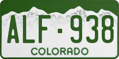 CO license plate ALF938