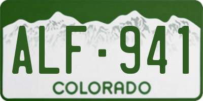 CO license plate ALF941