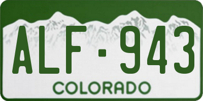 CO license plate ALF943