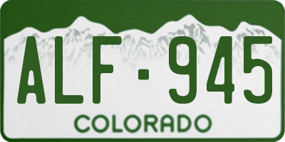 CO license plate ALF945