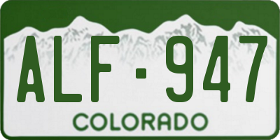 CO license plate ALF947