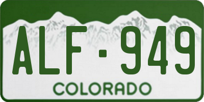 CO license plate ALF949