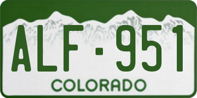 CO license plate ALF951
