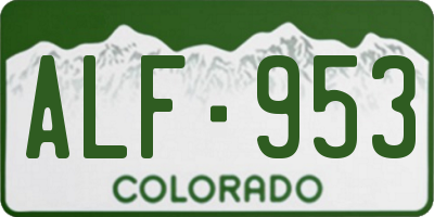 CO license plate ALF953