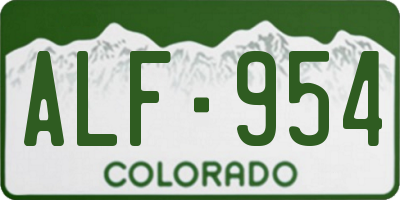CO license plate ALF954