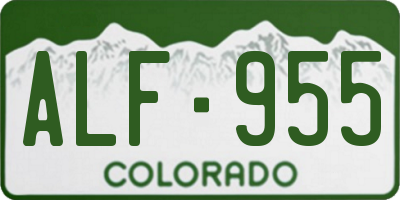 CO license plate ALF955